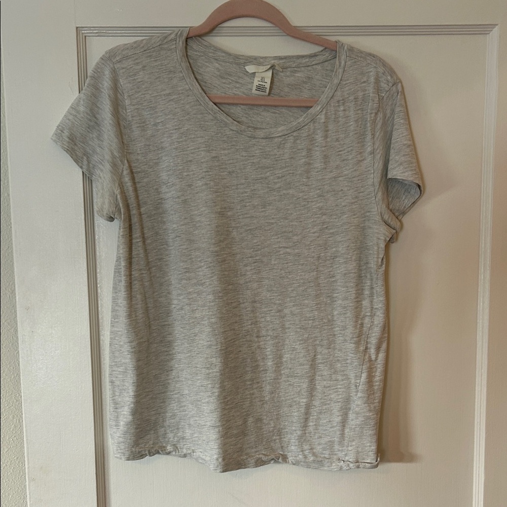 H&M Light Gray Women's Short Sleeve Tee
